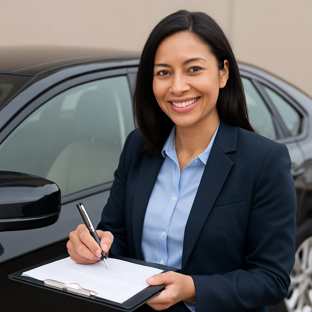 Mobile Notary Professional Preparing Documents